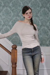 Mellow Off-Shoulder Top -beige