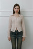 Slim-Fit Ribbon-Tie Blouse -Baby Pink