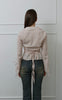 Slim-Fit Ribbon-Tie Blouse -Baby Pink