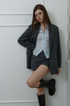 Striped 2-Way Skirt-Overlay Shorts