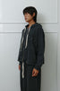 Studded Washed & Distressed Hoodie –charcoal gray