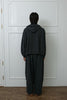 Studded Washed & Distressed Hoodie –charcoal gray
