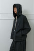 Studded Washed & Distressed Hoodie –charcoal gray