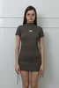 High-Neck Knit Dress –moca brown
