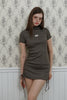 High-Neck Knit Dress –moca brown