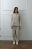Studded Washed & Distressed Sweatpants –light beige