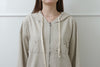 Studded Washed & Distressed Hoodie –light beige