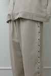 Studded Washed & Distressed Sweatpants –light beige