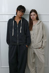 Studded Washed & Distressed Sweatpants –light beige