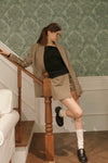 Gingham Check 2-Way Skirt-Overlay Shorts