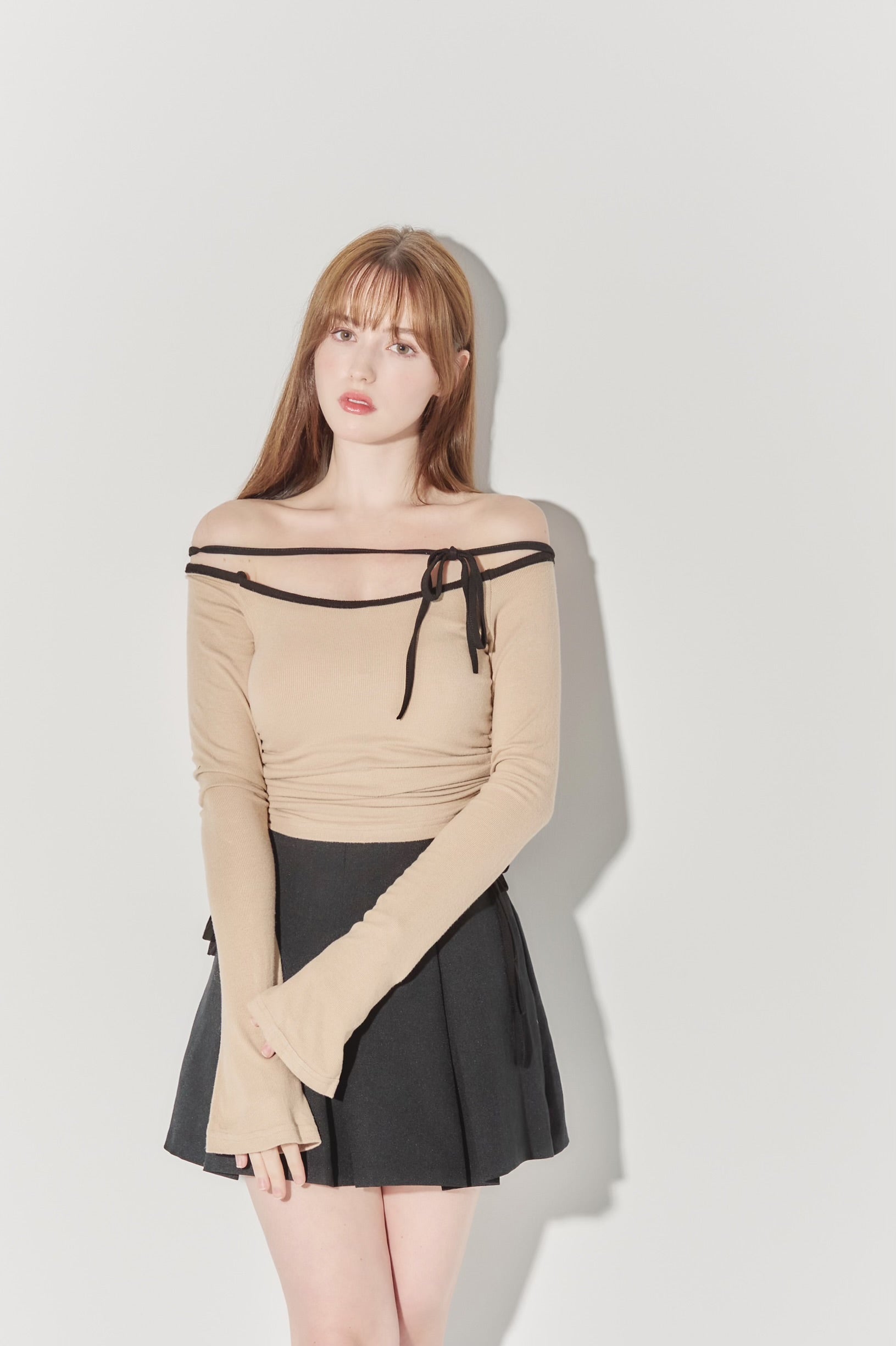 正規品販売！ オフショルリボンニットトップス unsually – トップス