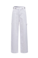 Damage Wide Denim(White) – unsually