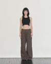 Multi-button Cargo Pants(brown)