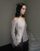 Halterneck Lace-up Tops(light gray)